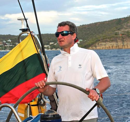 Simonas Steponavièius, skipper of Ambersail - Antigua Sailing Week © Global Yacht Racing http://www.globalyachtracing.com